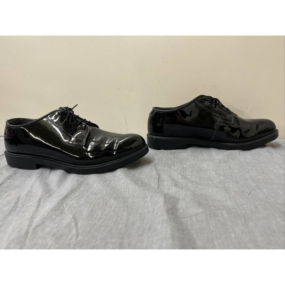 Bates Military Uniform Shoes Oxfords Shiny Black Vibram Patent Leather 9E Chrty main image 11
